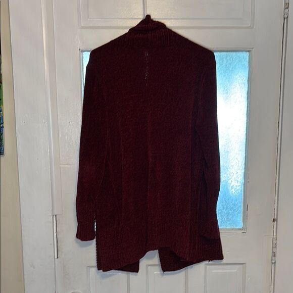 Seven7 Women's Burgundy Open Front Cardigan Sweater Size L - Picture 6 of 6
